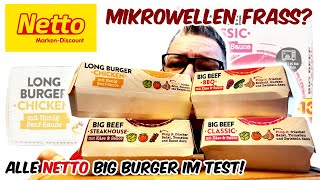 EHRLICHER TEST SCHMECKEN DIE NEUEN AKTIONS BURGER von NETTO Mikrowellen Burger  GEHT DAS [upl. by Wagshul]