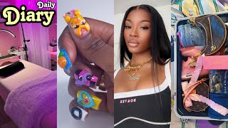 daily diary ♡ maintenance day coolest nails ever  glueless wig install  lash appt  packing [upl. by Paddie]