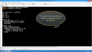 How to use GLUT with OpenGL to draw lines and points in haskell [upl. by Rennoc283]