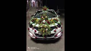 wedding car decorationwedding flower car decorationlow budget flower cardecorationgari decoration [upl. by Dumanian216]