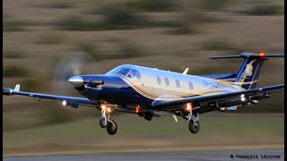 Nice looking Pilatus PC12 STARTUP amp TAKEOFF [upl. by Daphne]