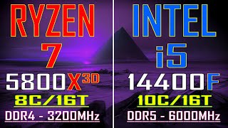 INTEL i5 14400F vs RYZEN 7 5800X3D  PC GAMES BENCHMARK TEST [upl. by Namso]