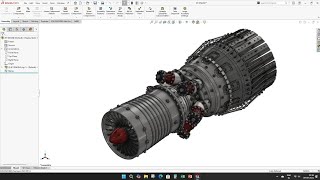 PART 14  JET ENGINE MODEL  SOLIDWORKS [upl. by Gnoht]