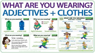 Clothes in English What are you wearing I am wearing adjectives  clothes  Learn English [upl. by Adnamra]