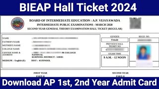 BIEAP Inter Hall Tickets 2024 Link Download AP Inter 1st amp 2nd Year Hall Ticket 2024 [upl. by Peregrine319]