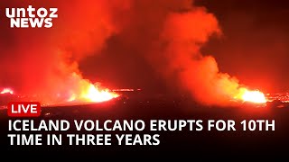 LIVE Iceland volcano erupts for 10th time in three years [upl. by Rosenwald]