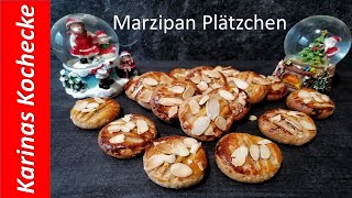 Weihnachtskekse Rezept  Marzipan Plätzchen  Weihnachtsplätzchen backen  Marzipan cookies recipe [upl. by Wirth970]