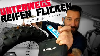 Motorrad Hacks  Motorrad Reifen flicken  Notlösung [upl. by Nelleyram]