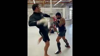 Luke Rockhold Throwing Powerful body kicks [upl. by Eniahs261]