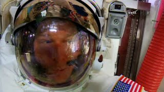 Astronauts helmet takes on water during spacewalk [upl. by Ilka]