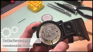 Batteriewechsel einer Armbanduhr Fossil JR1223 Verschraubter Boden  elitshopch [upl. by Anned383]