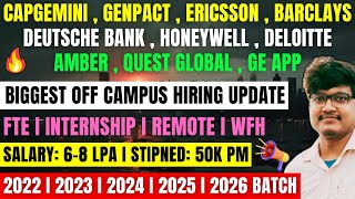 Biggest Hiring  Capgemini New Hiring  OFF Campus Drive  Freshers  FTE  Intern  20262022 Batch [upl. by Dempster]