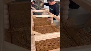 fixing the rattan surfacefor oak furnitures [upl. by Dawes462]