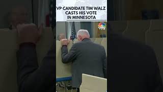 Democratic VicePresidential Candidate Tim Walz Casts His Ballot  US Elections  N18G  CNBC TV18 [upl. by Ledba607]