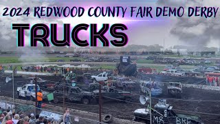 2024 Redwood County Fair Demo Derby Trucks [upl. by Aoniak]