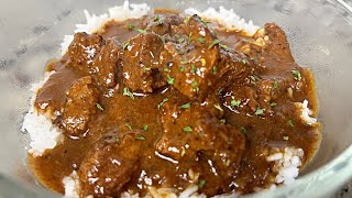 Beef Tips and Rice  Delicious Beef Tips amp Gravy [upl. by Thanasi250]