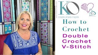 How To Crochet the Double Crochet V Stitch dc ch2 dc [upl. by Adnav639]