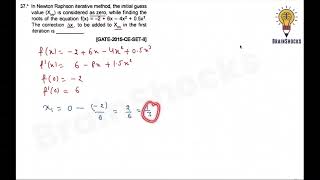 GATE Engg Maths Previous Year  Numerical Solution of Algebraic amp Transcendental Equation  Part 8 [upl. by Akiehsal]