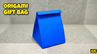 Origami Gift Bag  Paper Bag  Without glue  Origami tutorial  Paper craft [upl. by Mauro]