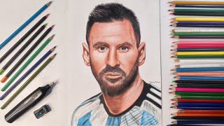 Drawing Lionel Messi  dray draws [upl. by Einnahpets]