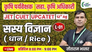 1  फसलोत्पादन  धान की फसल  Agri Supervisor  12th Ag  JET  CUET ASP Coaching Jaipur [upl. by Spillihp]