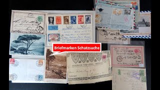 Briefmarken und Briefe wertvoll Schatzsuche in einem Posten Briefe und Ansichtskarten [upl. by Azilem847]