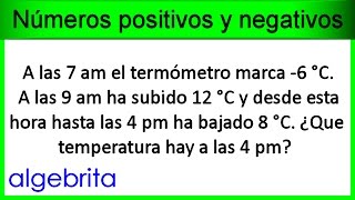 Variación de temperaturas con el tiempo Números positivos y negativos 181 [upl. by Yoo615]