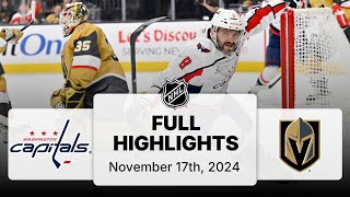 NHL Highlights  Capitals vs Golden Knights  November 17 2024 [upl. by Rossy752]