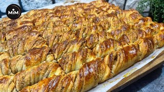 HAŞHAŞLI ÇÖREK TARİFİ 🌷 TEL TEL AYRILAN MEŞHUR AMASYA BURMA ÇÖREĞİ shorts [upl. by Buell]