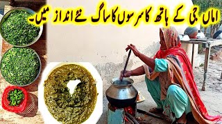 SARSON KA SAAG HALWAI STYLE MAIN  PANJAB KA SPECIAL DESI SAAG  MINTOO KI MAA [upl. by Heurlin]