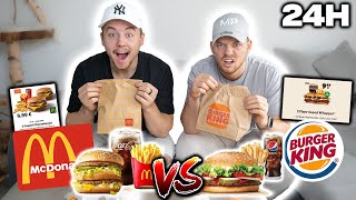 24 STUNDEN MCDONALDS vs BURGER KING COUPONS ESSEN [upl. by Fifi353]