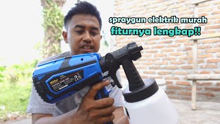 tes elektrik spray gun mollar MLRESG450 buat ngecat tembok [upl. by Mloclam311]