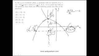 Parabolas in the Coordinate Plane ACT Math Practice Question [upl. by Esele]