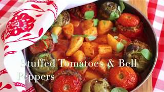 Greek Style Stuffed Tomatoes and Peppers GEMISTA [upl. by Kamin]