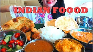 ASMR EATING INDIAN FOOD  CURRY  NAAN  MASALA CHAI NO TALKING [upl. by Esimehc]