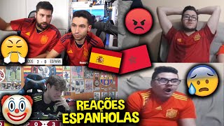 TODAS AS REAÇÕES DOS ESPANHÓIS NA ELIMINAÇÃO DA COPA REACT ESPANHA 0X3 MARROCOS [upl. by Norty]