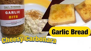 EASY TO COOK CHEESY CARBONARA PLUS GARLIC BREAD [upl. by Ettenal]