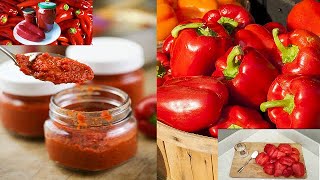 Red pepper paste 😋 صوص فلفل الاحمر الحلو  ساهل ا يمكن تستعمليه فوصفات كثيرة  من المطبخ التركي [upl. by Ignacio508]