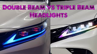 Toyota Camry Triple Beam RGB headlights vs Double Beam with animation mtxse26 toyota camry [upl. by Akined]