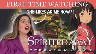 ANIME NEWBIE Girlfriend watches  SPIRITED AWAY  for the first time  Reaction [upl. by Eissej904]