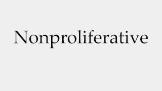 How to Pronounce Nonproliferative [upl. by Aehsal]