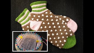 Loom Knit  Toe ONLY  How to Kitchener Cast On and German Short Rows  The Alexis Slipper Sock [upl. by Neff]