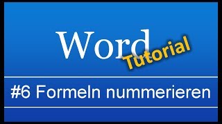 Abschlussarbeit in Word 6 Formeln einfügen und nummerieren [upl. by Trevor]