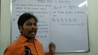 NEW EXAMPLE PROBLEM ON KNAPSACK PROBLEM IN GREEDY METHOD [upl. by Nezam]