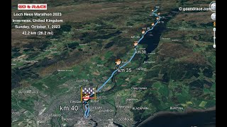 Loch Ness Marathon 2023 fly over the 42195 km race path [upl. by Isabelle202]