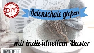 How To I Betonschale mit individuellem Muster I Deko Inspirationen Selbstgemacht [upl. by Novoj]