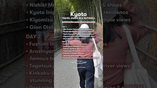 What to do in Kyoto Japan Kyoto 2 day itinerary kyoto japantravel japantips traveltips japan [upl. by Hansel]