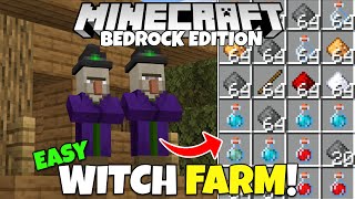 Minecraft Bedrock Easy WITCH FARM Tutorial GunpowderRedstone Farm MCPE Xbox PS5 PC [upl. by Helbon806]