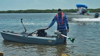 Finally 3HP Electric Outboard on a Kayak Jonny Boats Bass 100 with Newport NT300 [upl. by Slotnick]