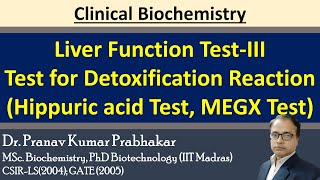 Liver Function TestsIII Test for Detoxification Reaction Hippuric acid Test MEGX Test [upl. by Theda97]